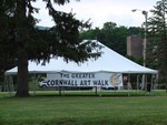 Community tent at Cornwall Town Hall Park.