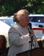 Cornwall Elementary School principal Donna Hannon presided at the outdoor ceremony on Wednesday.