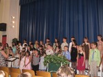 The fourth-graders sang during the ceremony.
