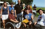 Cong. John Hall and SKAT's Kris Seiz with some of the disabled veterans.
