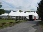 The tents went up on Tuesday morning.