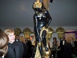 This gilded statue doubled as a wine server to the delight of many.