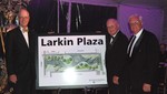 SLCH President & CEO Allan E. Atzrott, Sen. Bill Larkin and SLCH Board Chair Richard O?Beirne after the unveiling of the Larkin Plaza plaque.