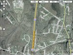 Google satellite view of O&W tracks remnants.
