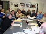 COVAC's Mike Bigg and attorney Helen Ullrich address the board Monday evening.