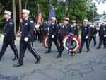 Highland Engine Company won the Best Overall trophy.  Here members of the company march to the September 11th memorial ceremony.