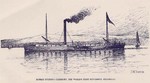 A drawing of Robert Fulton's Clermont, the world's first successful steamboat.