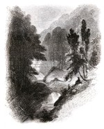 This engraving of the Idlewild glen appeared in Harpers New Monthly Magazine in 1858.
