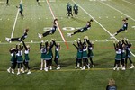 The cheerleaders were in perfect form.