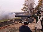 Artillery demonstration at Fort Lee Historic Park.