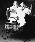 The Clark twins were the daughters of the local village druggist Henry Clark.