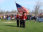 The SKFE Co. # color guard stood at attention