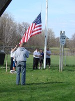 as the American flag was raised.