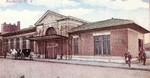 The 1909 train station as it appeared on a postcard.