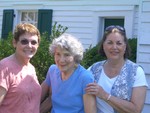 Garden Club members (l. to r.) Marjorie Krupa, Carolyn Attenborough and Carol Drislane, who are part of the committee that tends the garden.