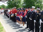 The local fire departments at the memorial service.