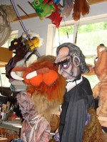 Bill Diamond's workshop is filled with puppets.