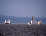 The flotilla ships in Newburgh.  Photo by Wynn Gold.