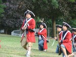 See British redcoats on the battlefield.