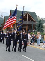 The Highland Engine Company color guard.
