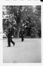 Vails Gate Fire Dept. with Chief Roy Barley carrying wreath and behind him is his nephew, Bob.