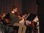 The orchestra featured Jacob Harrell on violin