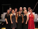 The cast of The Trojan Women: From left: Front row: Jennifer Dobies, Erica Echeverria, Melissa Tiburcio, Jennifer O'Donnell and Elise Williams; back row: Adam Albert, Paul Colombo, Lauren Thayer, Erin-Therese Vecchi and Sarah Fulton.