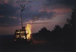 A re-enactment of the bonfire beacons.