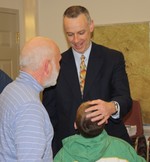 Mayor Gross congratulates Jim Kane on his victory.