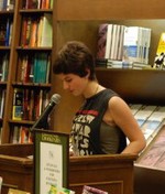 Lena Beckenstein reads from her work at a Barnes and Noble bookstore in Manhattan.