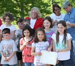 Students from Cornwall Elementary School picked up a certificate for a white oak.