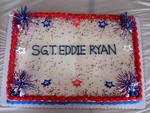 A special cake for Sgt. Ryan.