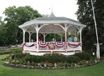 The bandstand was decorated for the 25th anniversary celebration.