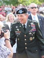 General David Petraeus greets people in the crowd at the 2010 graduation at Cornwall high school.