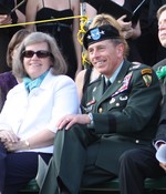 General Petraeus and his wife, Holly, later on Friday at the high school graduation.