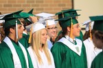 Members of the graduating class, including Amy Lindland, Laura Snider (with glasses) and Joshua Hawthorne-Madell.