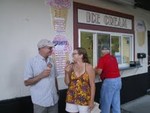 Jeff Mitchell and Susan Miller enjoy an ice cream cone from Paddles & Scoops in Cornwall-on-Hudson.