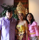 Owners Emanuel and Lek Guaranuccio with the Thai dancer Sudaporn Arsillo.