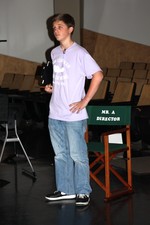 Ryan Cobb as the harried director of the murder mystery.