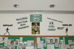 The lobby of Cornwall high school is filled with articles about Cuffe's successes as a runner.