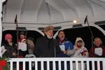 Mayor Gross and the Stormy Weather Players count down to the lighting of the tree.