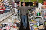 Co-owner Michael Gabor in the art supply store.