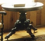 Black walnut drum table