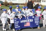 The five-year-old Dodgers were ready for some field action.