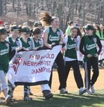 The 9-10 year-old softball team players were excited about their championship.