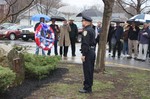 Officer Pena laid a wreath next to the monument honoring Officer D'Egidio.