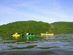 Kayakers on the Hudson RIver at Cornwall Landing.