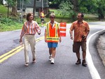 Rep. Nan Hayworth (l) joined Trustees Gosda and Argenio Sunday on the Storm King Hike & Bike.