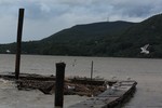 The village dock after the storm.  Photo by Maureen Moore.