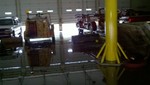 Water inside the DPW building. Photo by Andrew Argenio.